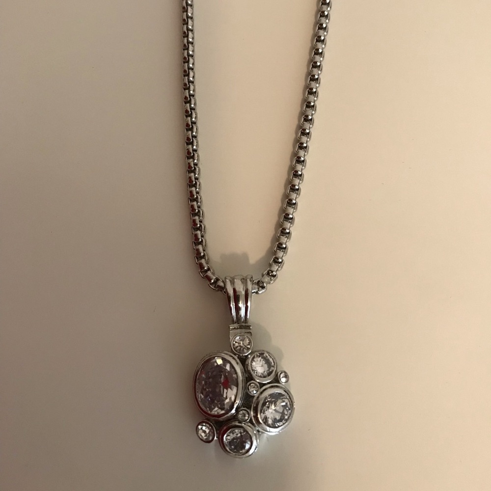 Heavy Silver and CZ necklace